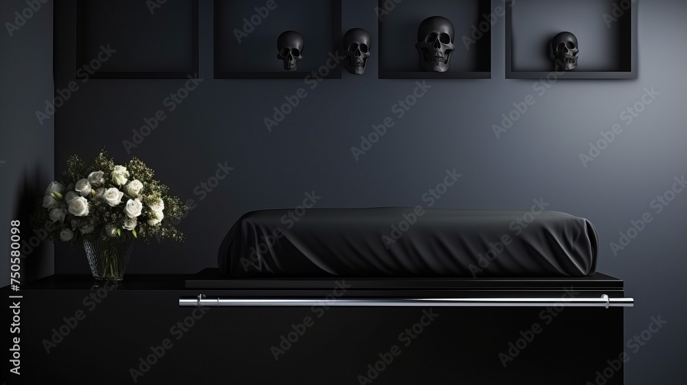 Black traditional mortuary tablet and right space.


 - obrazy, fototapety, plakaty 