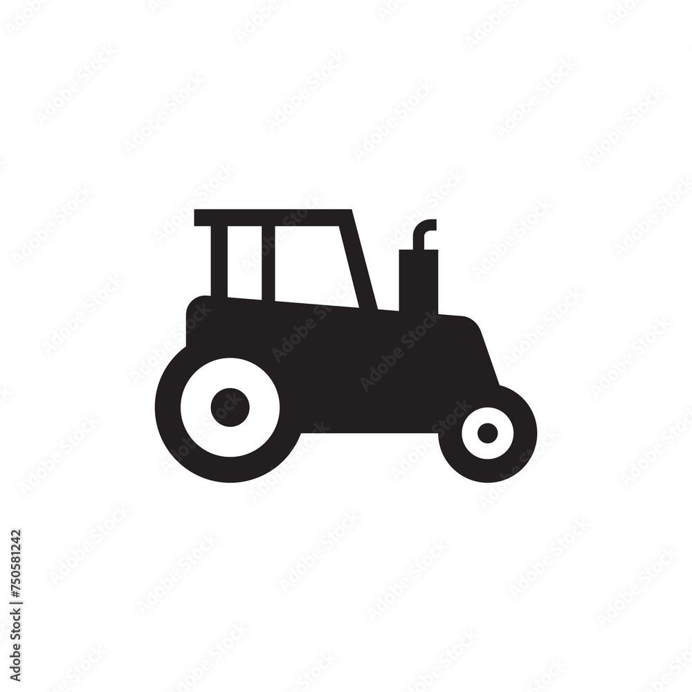 Tractor vector icon isolated on white background