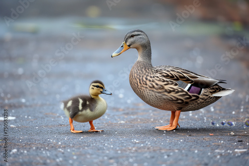 Walking with Mom: Duck and Duckling