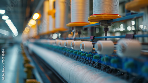 A view of a modern and efficient textile industry production line unit