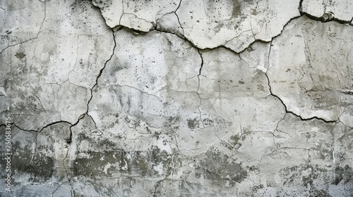 Grunge concrete cement wall with crack in industrial building, great for your design and texture background