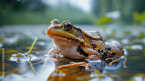 a Common Frog in its natural habitat. Image generated by AI