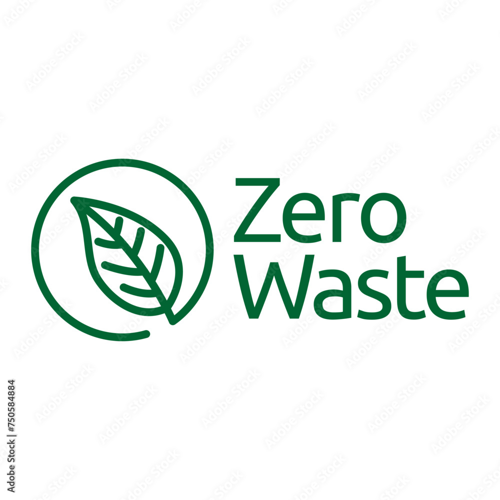 Fototapeta premium Zero waste labels. Green eco friendly label