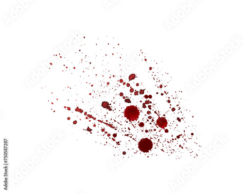 Drops of watercolor splashes, from wine, blood, paint, red burgundy color. Vector illustration