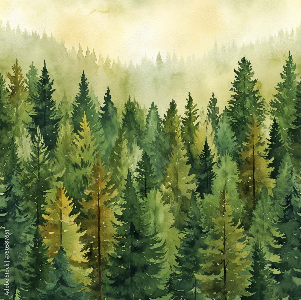 Fototapeta premium Forest painting