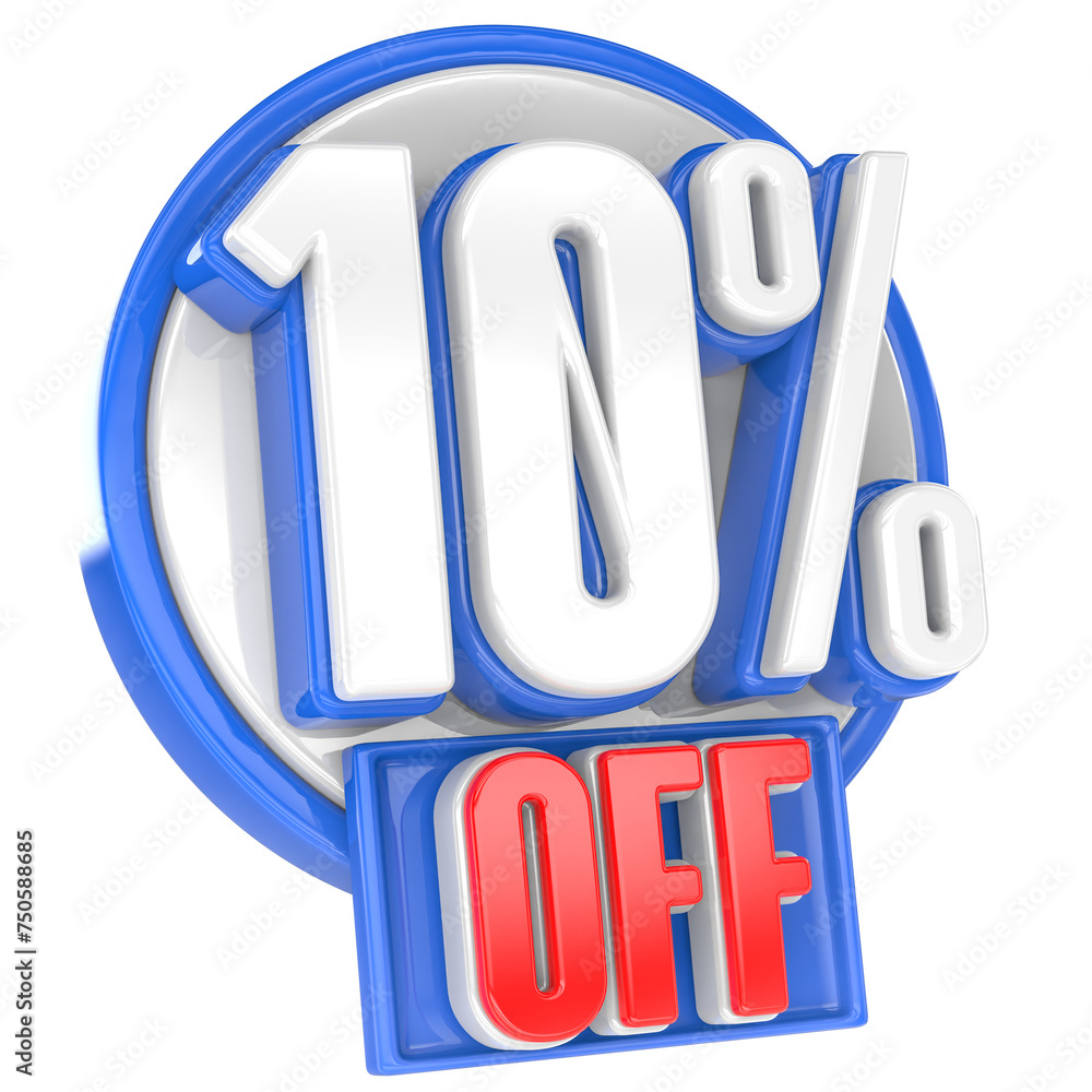 10 percent offer in label 3d render 10 percent offer in label 3d render