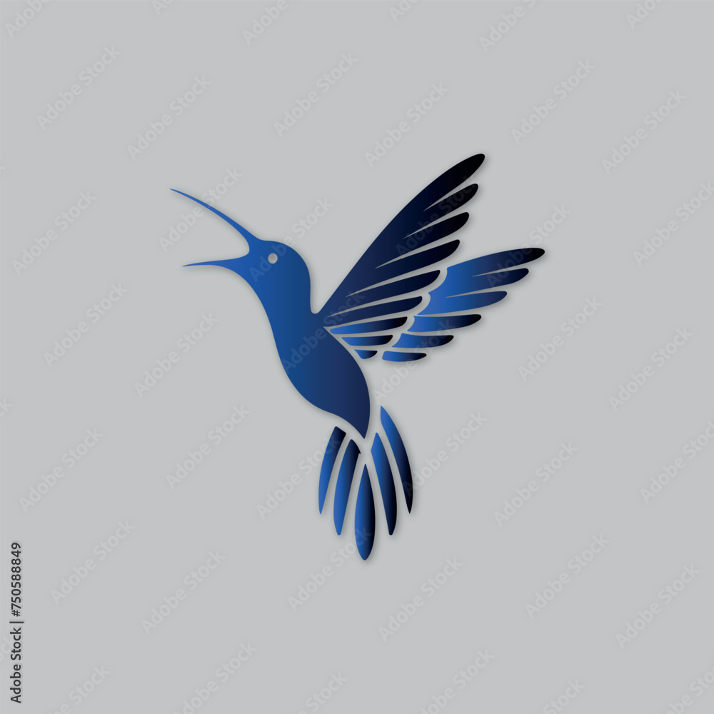 Fototapeta premium hummingbird modern logo design vector template