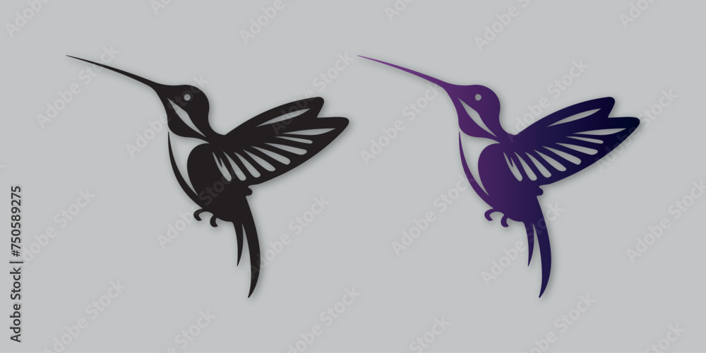 Fototapeta premium hummingbird modern logo design vector template