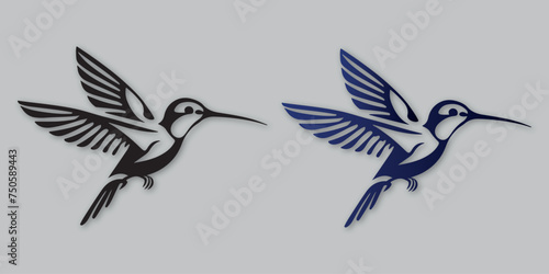hummingbird modern logo design vector template 
