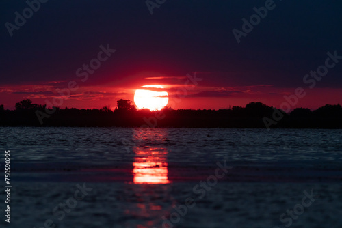 Sunset in Danube Delta  Romania.