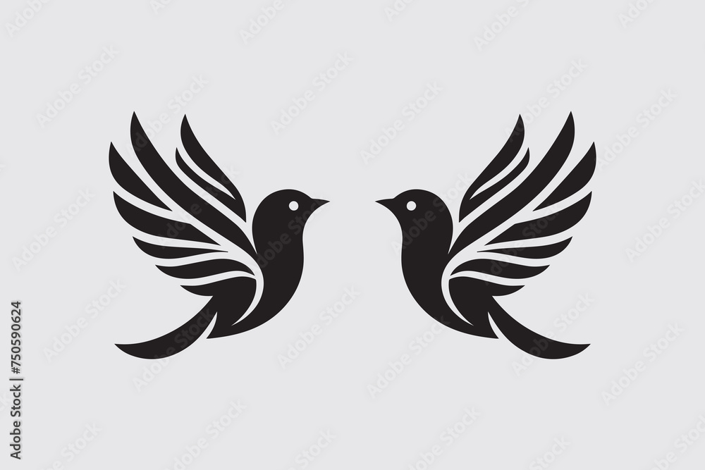 Naklejka premium Editable Birds Logo