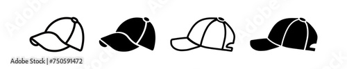 Cap icon illustration. Simple hat vector symbol. Isolated graphic illustration headdress. Headwear symbol set. Wear head icon in vector design style