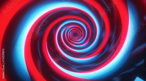 an 80s cartoon background  hypnotic spiral  CG animated  red white   blue neon colors  retro synthwave aesthetic