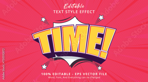 Time Comic Pop Art Bubble Text Effect, Editable Text Effect