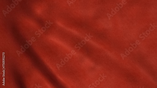 Red waving cloth in motion. Abstract red silk textile. 3d illustration