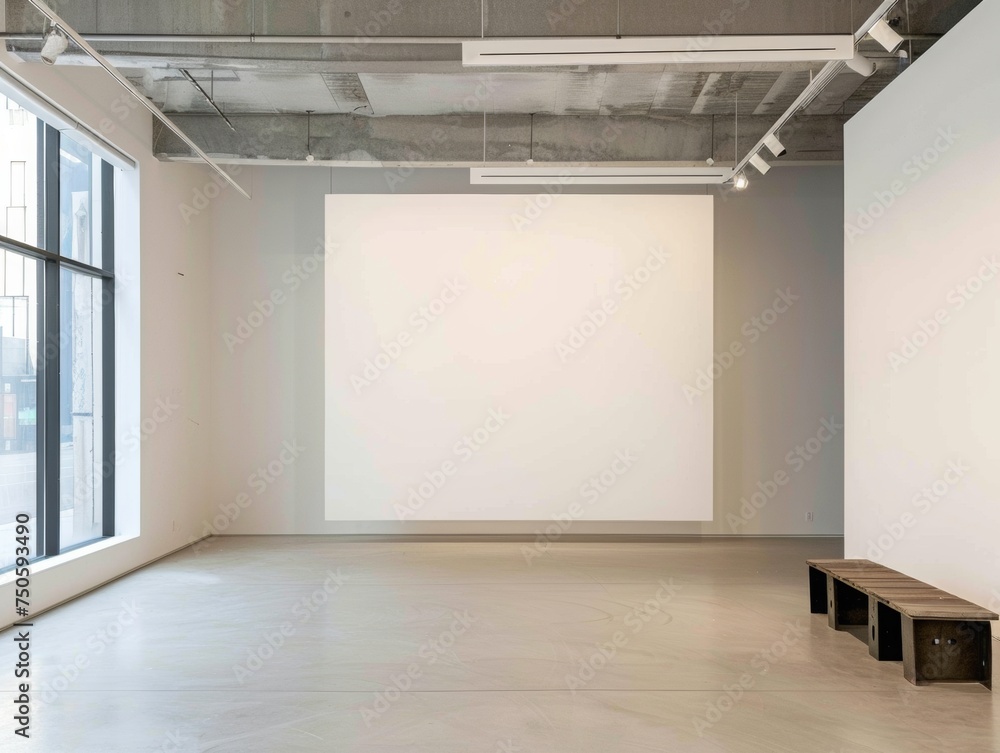 an empty white blank wall in an art gallery an empty white blank wall in an art gallery