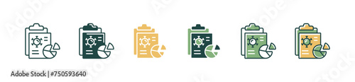 clipboard pandemic virus report analysis icon set vaccine data information chart vector illustration for web and app