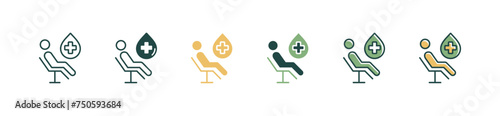 people blood donor transfusion icon patient dripped blood donation medical life care vector illustration for web and app
