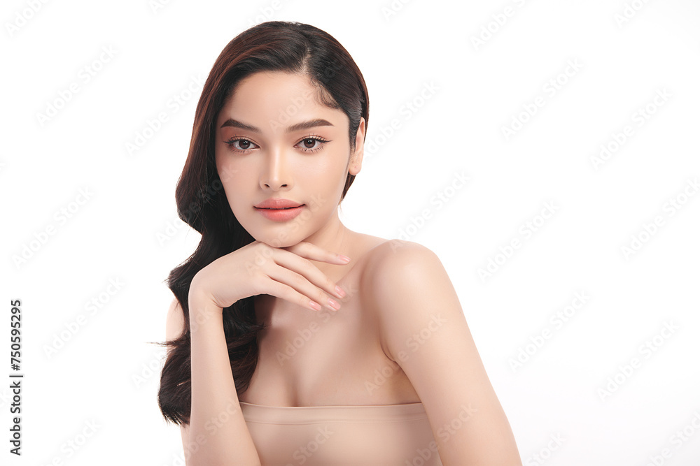 Beautiful Young transgender woman with clean fresh skin on white background, Face care, Facial treatment, Cosmetology, beauty and spa, transgender women portrait. Beautiful Young transgender woman with clean fresh skin on white background, Face care, Facial treatment, Cosmetology, beauty and spa, transgender women portrait.