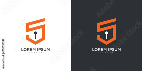 Letter s, security, and shield logo design template. Premium Vector