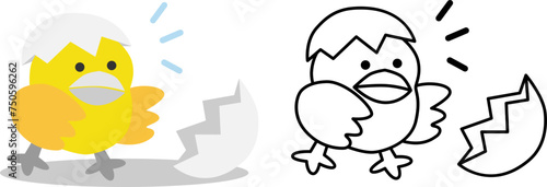 Newly hatched chick icon, 갓 부화한 병아리 아이콘