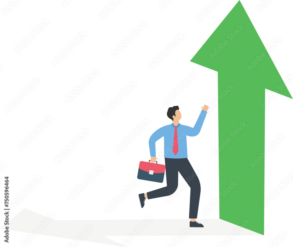 Businessman running towards arrow shape hole, Risk taking ambition or financial downturn concept,
Businessman running towards arrow shape hole, Risk taking ambition or financial downturn concept,