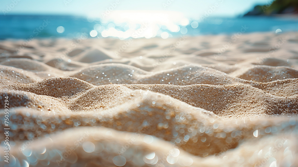 A Tranquil Beach Landscape with White Golden Sand and Rolling Turquoise Sea. A Tranquil Beach Landscape with White Golden Sand and Rolling Turquoise Sea.