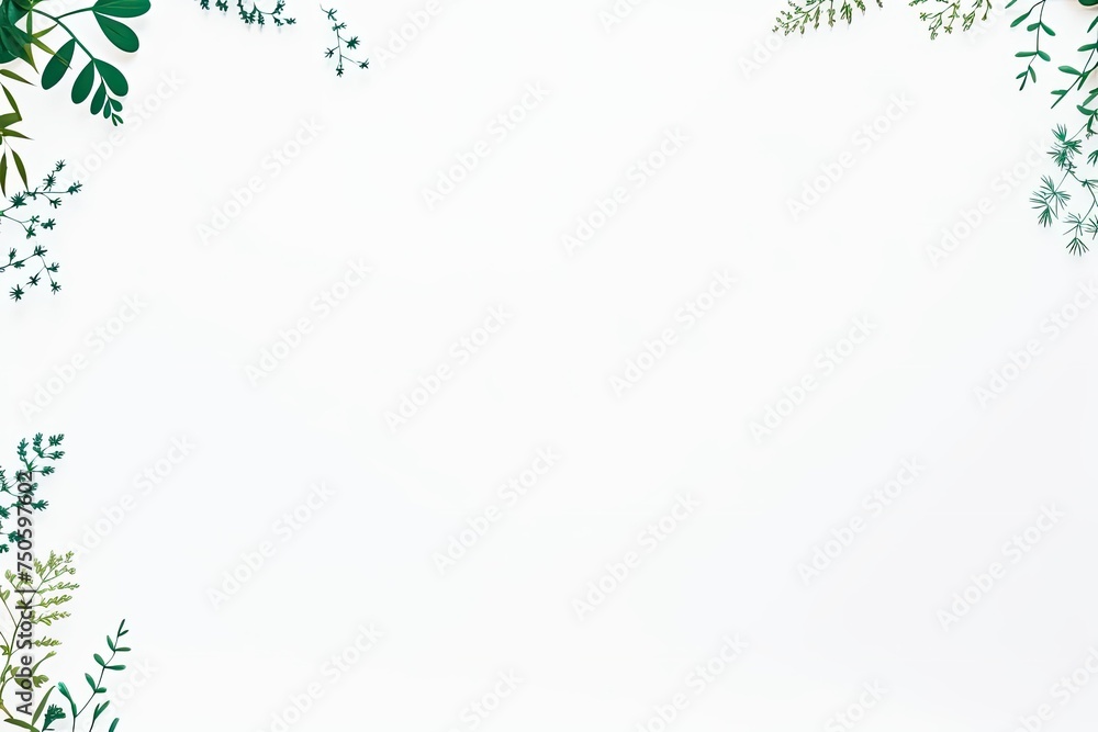 Lush, varied green leaves create a refreshing border around a spacious blank copy area Lush, varied green leaves create a refreshing border around a spacious blank copy area