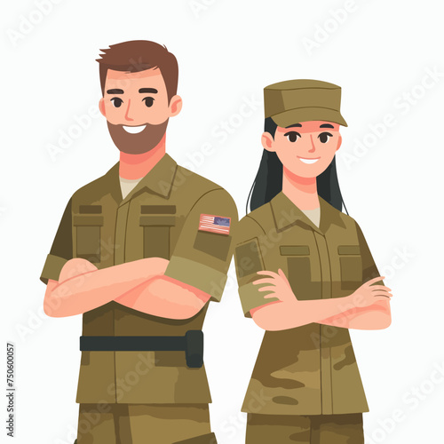 military spouse flat design illustration 