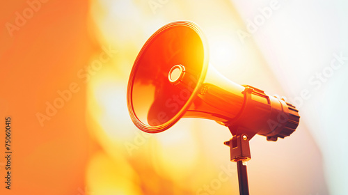 Blurred silhouette megaphone element sound isolated o