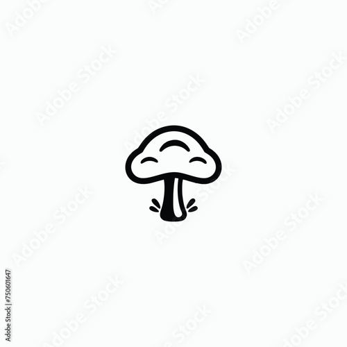 Oyster mushroom logo design, food consumption mushroom silhouette vector illustration