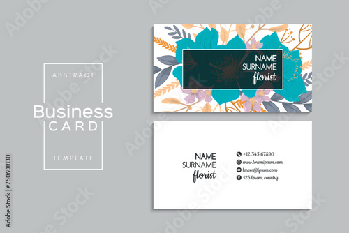 visiting card or business card set. Flyer template design.	
