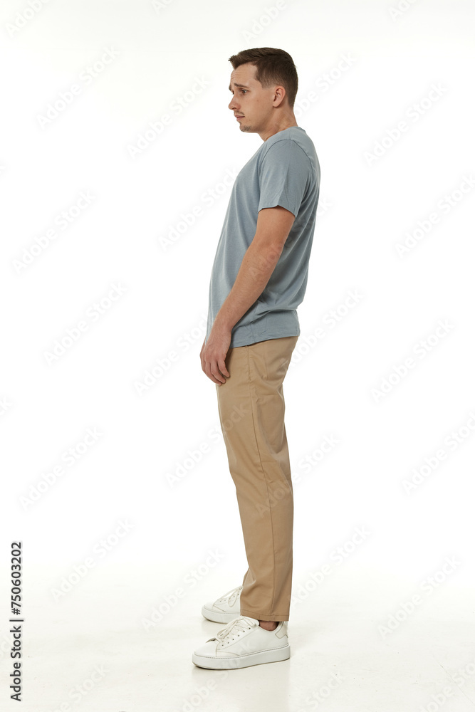 offended frustrated young man on white background. sadness offended frustrated young man on white background. sadness