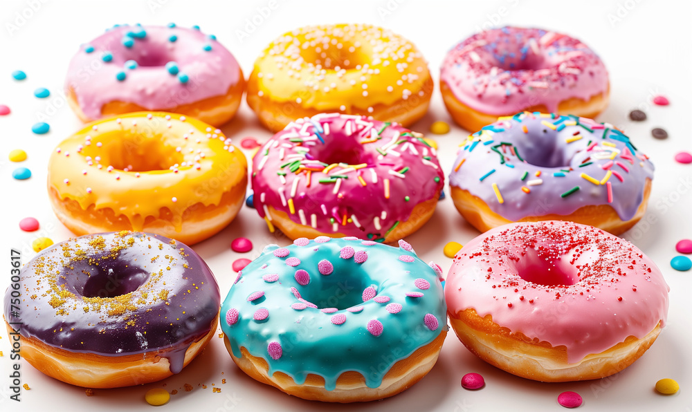 Colorful Delight: Dive into Sweet and Delicious Donuts Colorful Delight: Dive into Sweet and Delicious Donuts