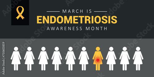 one in ten women has endometriosis illustration of women one with abdominal pains vector illustration
