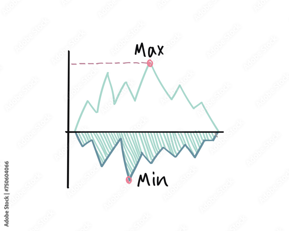 Vector illustration of a graph in flat style. Isolated on white background. Business and finance concept Vector illustration of a graph in flat style. Isolated on white background. Business and finance concept
