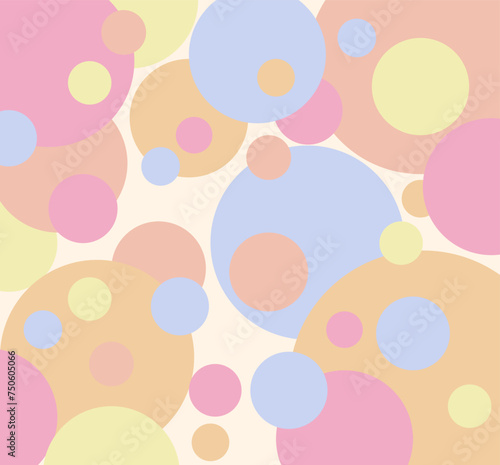 Colorful rainbow matte balls in different sizes. Abstract composition with multicolored pastel flying spheres. Vector background