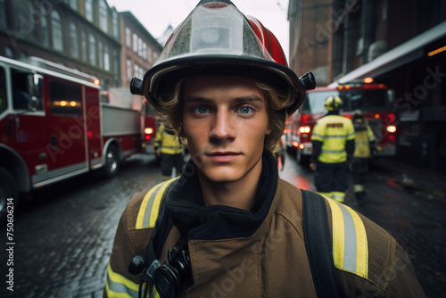Portrait of a fireman in uniform