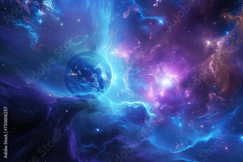 abstract background with a celestial theme  incorporating celestial bodies and cosmic elements for a mystical atmosphere