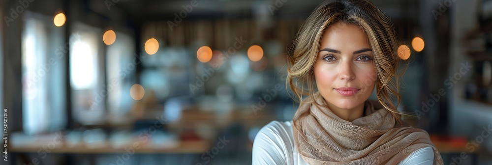 Beautiful Arab Business Woman Wearing, Background Banner