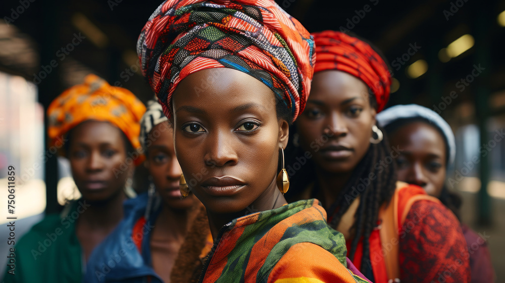 Close-up portrait of African women. The concept of struggle is the expansion of women's rights