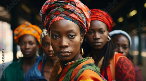 Close-up portrait of African women. The concept of struggle is the expansion of women's rights