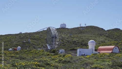 Technological military center in a hill with no people photo