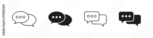 Chat icon message symbol. Online message speech bubble social media app. Web chat sign.