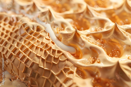 Golden Honeycomb Dripping with Fresh, Glistening Honey