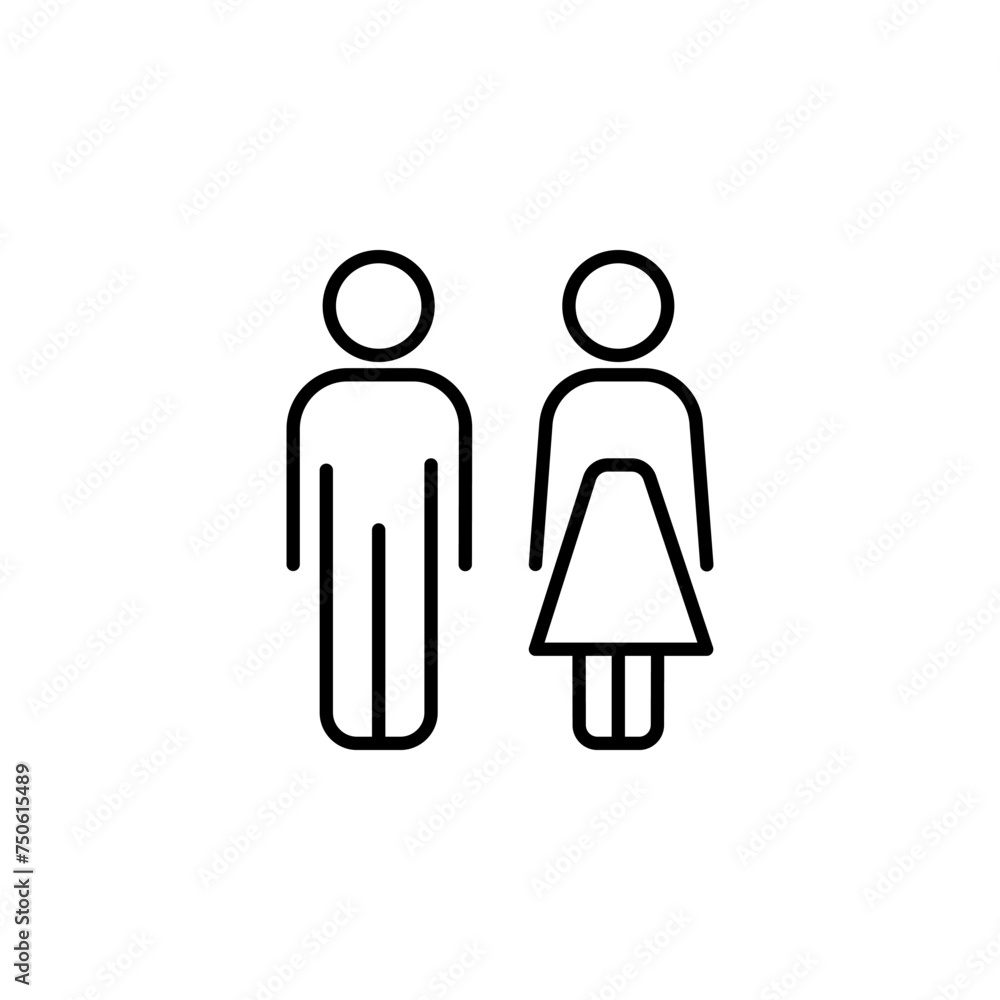 Male and female icon thin line for web and mobile, modern minimalistic flat design. Vector icon on background. Male and female icon thin line for web and mobile, modern minimalistic flat design. Vector icon on background.