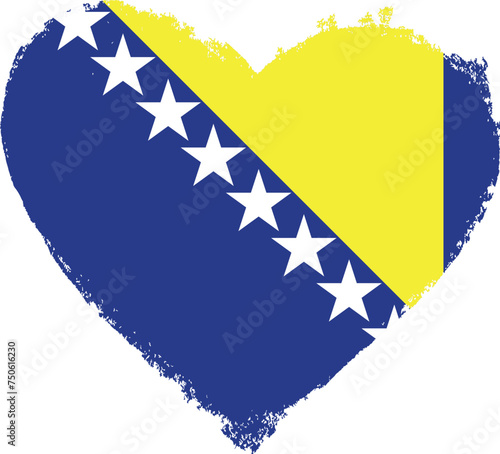 Bosnia and Herzegovina flag in heart shape.