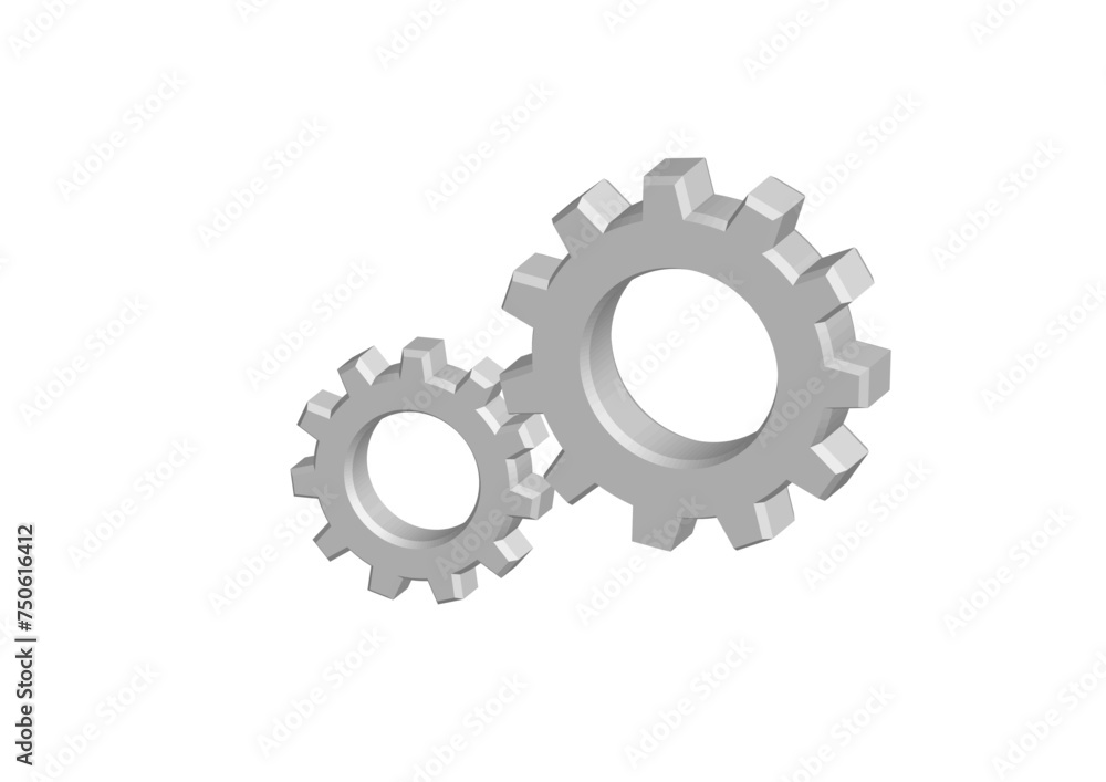 vector 2 gears isolated on white vector 2 gears isolated on white