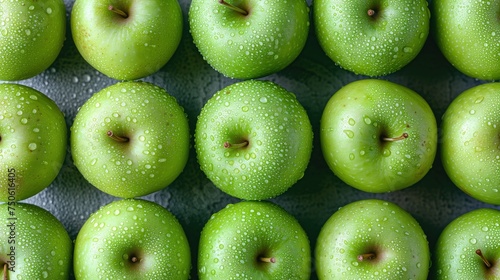 ripe green apples top view