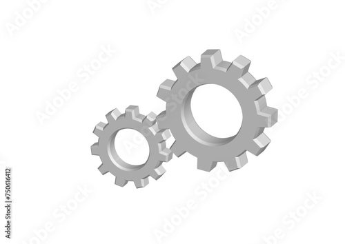 vector 2 gears isolated on white